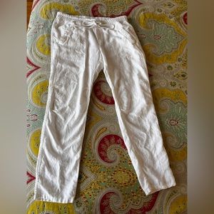 James Perse white linen drawstring pants. Size 3.